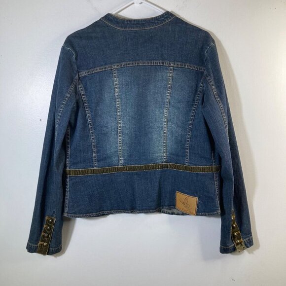 Womens Vintage‎ West Palm Blues Embroidered Denim Jacket Flowers Blue M - Picture 3 of 9